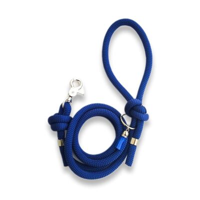 Navy Blue Rope Dog Leash - Handmade in France