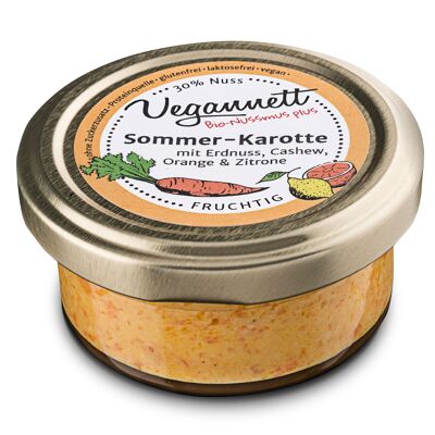 Bioaufstrich Sommerkarotte mit Orangen- und Zitronenmus mit 30 % Cashew- und Erdnussmus, 50g