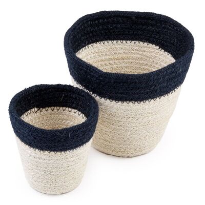 HAND MADE SET 2 ROUNDED BASKETS