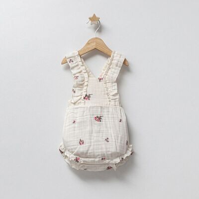 A Pack of Three Sizes 100% Cotton Natural Muslin Romper