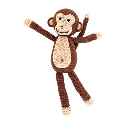 Crocheted cuddly toy monkey CHARLIE in brown