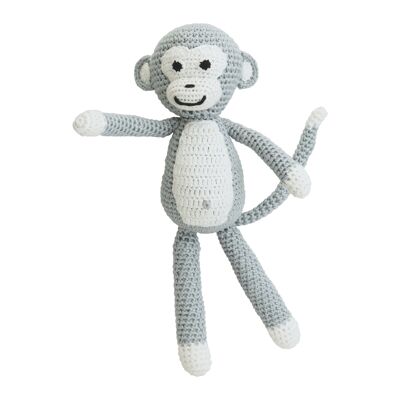 Peluche all'uncinetto scimmia CHARLIE in grigio