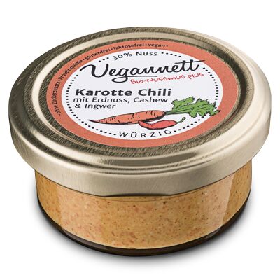 Chili carotte au gingembre et 30% noix de cajou et beurre de cacahuète, 50g