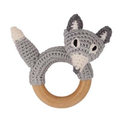 Crocheted grasping toy wolf FROSTY