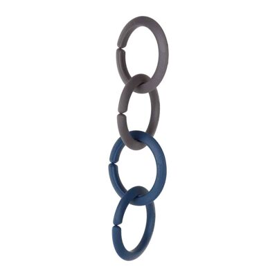 Baby Toy Attachment Rings in Blue & Gray