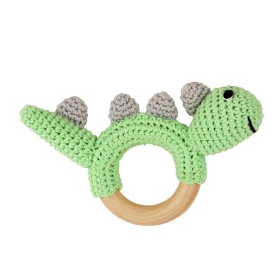 Dinosaurio de ganchillo DINO juguete de agarre en verde