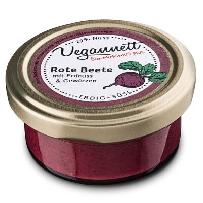 Organic beetroot spread with 29% peanut butter, 50g