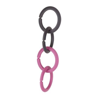 Baby Toy Attachment Rings in Pink & Gray