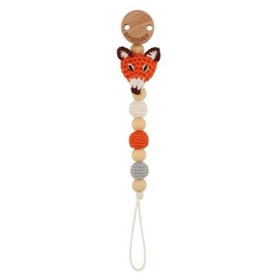 Crocheted pacifier chain fox FRED