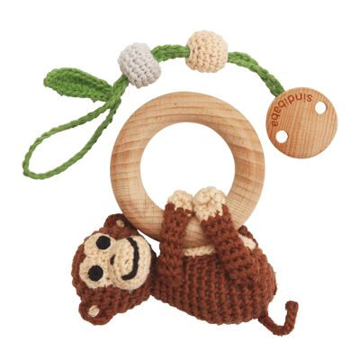 Crocheted play arch pendant monkey CHARLIE (organic) 3in1