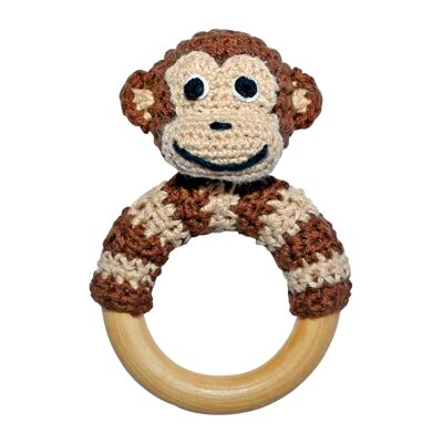 Crocheted grasping toy monkey CHARLIE (organic)