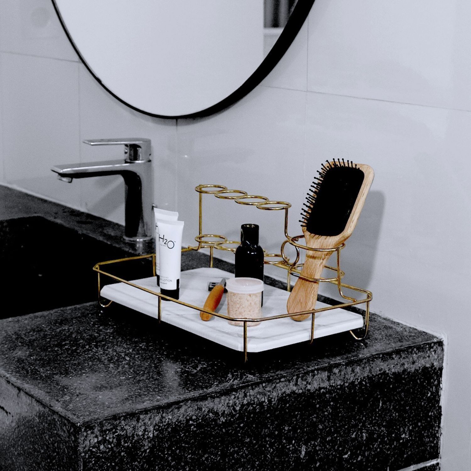 PORTA SPAZZOLINO AUDIA ORO DIATOMITE TOPAZIO