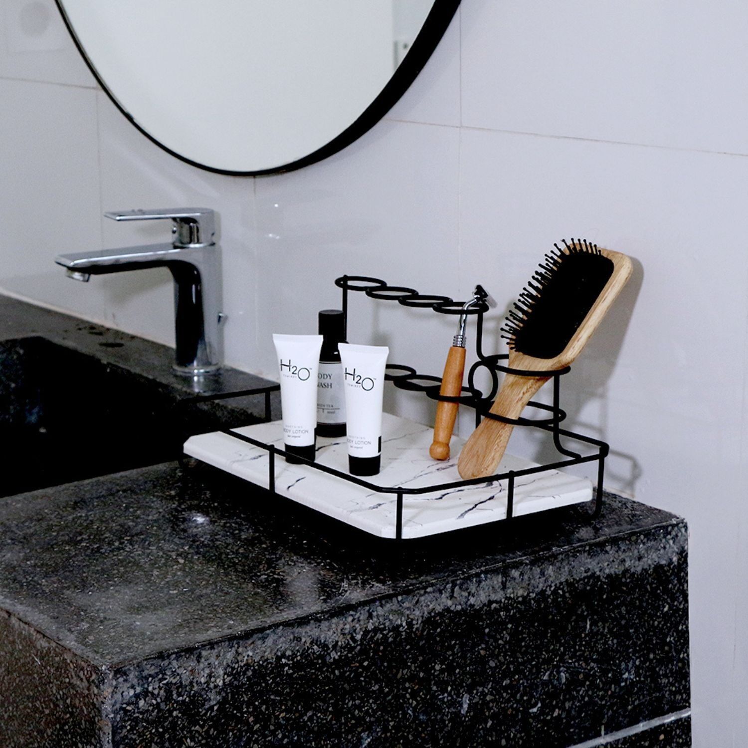 PORTA SPAZZOLINO AUDIA NERO CORALLO DIATOMITE