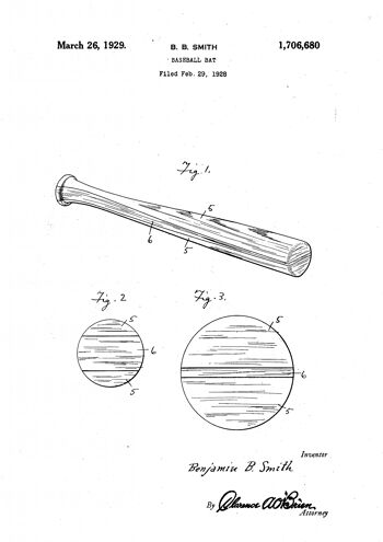 Impression de dessin de brevet de batte de baseball 2