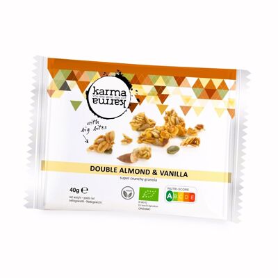 Granola bio amandes vanille | 100x 40g | mini display | Nutri-score A & végétailien