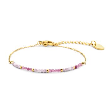 Bracelet CO88 doré avec perles et pierres de couleurs extensible 3