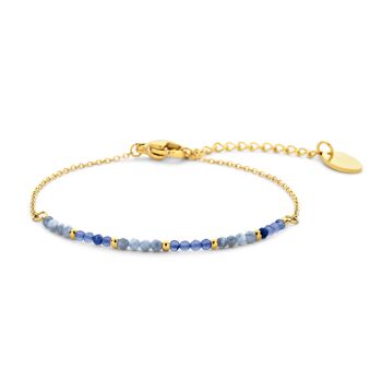 Bracelet CO88 doré avec perles et pierres de couleurs extensible 4
