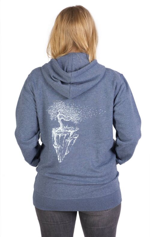 Fairwear Organic Hoodie Zipper Unisex Heather Blue Maple Island