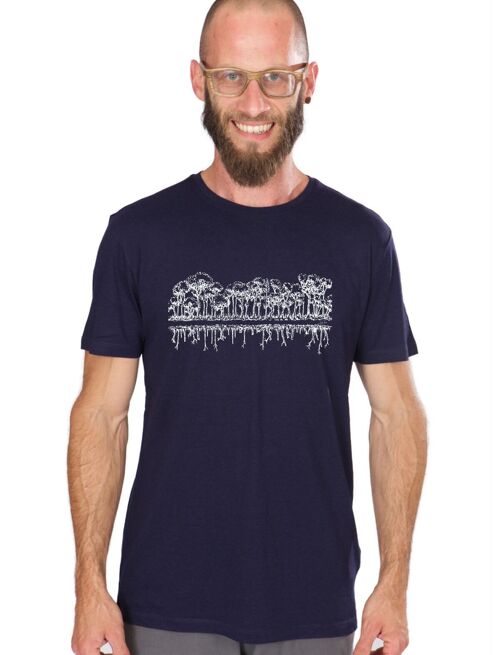 Ecovero Shirt Men Navy Blue Mirror