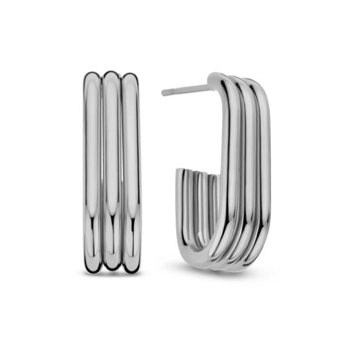 CO88 Triple Layered Rectangle Stud Earrings ips