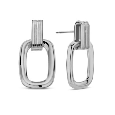 CO88 Smooth Rectangle Stud Earrings