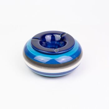 Cendrier en céramique 15cm, anti-odeur / Bleu et blanc - NAZAR 3