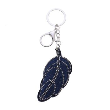 Pendentif feuille avec strass 2