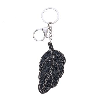 Pendentif feuille avec strass 8