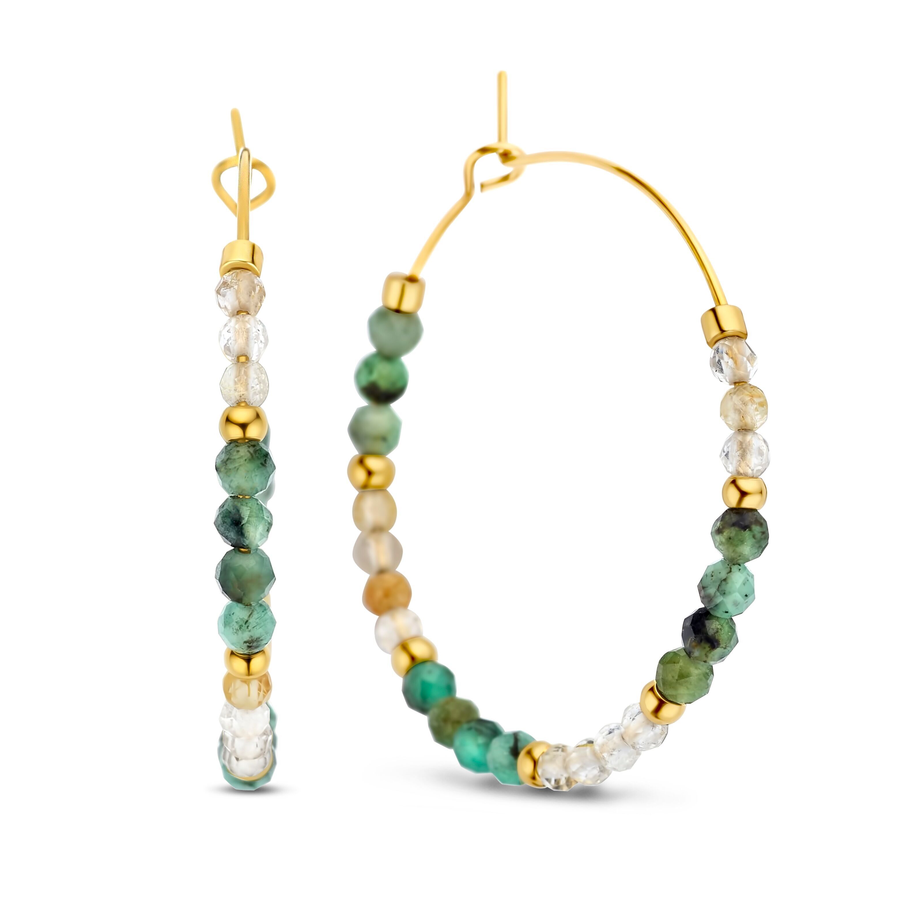 CO88 Cerchi per orecchie con diversi colori e perline 2mm 25mm