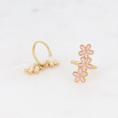Earcuffs trio of pink flowers