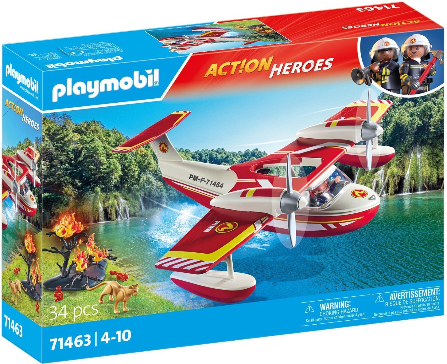 Playmobil 71463 - Wasserflugzeug mit Feuerwehrmann