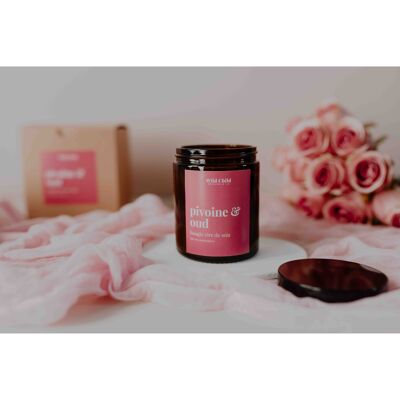 "PIVOINE & OUD" Bougie de St Valentin