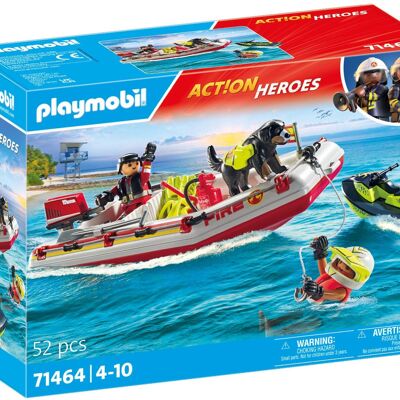 Playmobil 71464 - Bateau Pompiers Et Scooter Des Mers