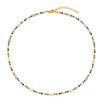 CO88 collier perles et perles multicolores 40+5cm