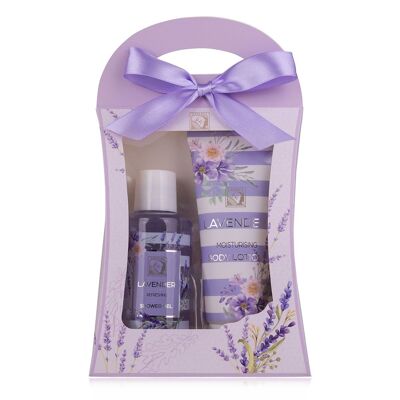 Shower set for women gift set LAVENDER in a beautiful gift box – 2-piece care set