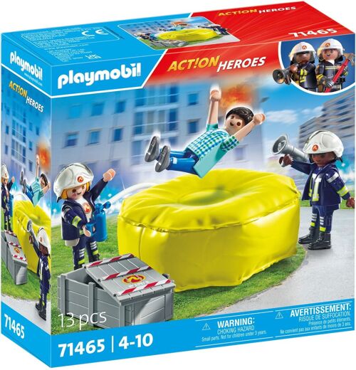 Playmobil 71465 - Pompiers Et Coussin De Sauvetage