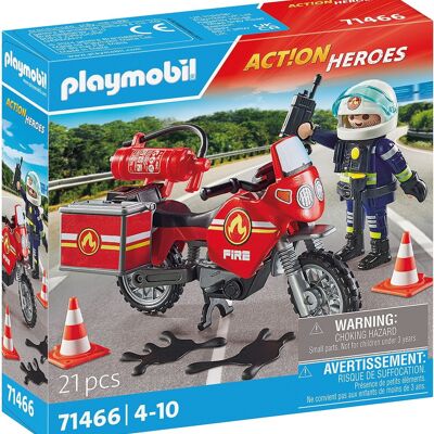 Playmobil 71466 - Pompier Et Moto