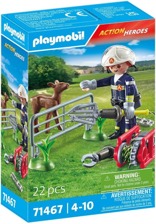 Playmobil 71467 - Pompier Et Faon à Sauver