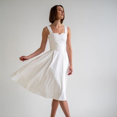 Klares, weißes zweiteiliges Diane-Kleid