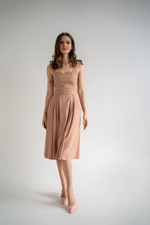 Sand beige two piece Audre dress