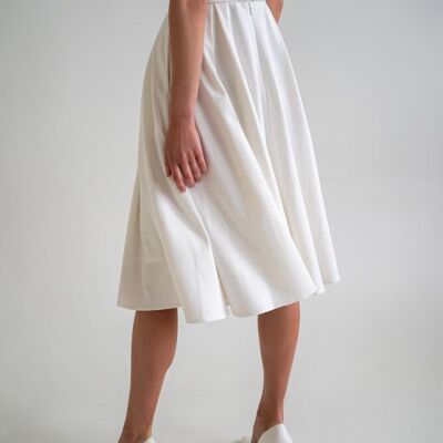 Clear white A-lined skirt with pockets