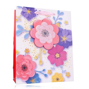 Sac cadeau FLEURS 1 taille M 1