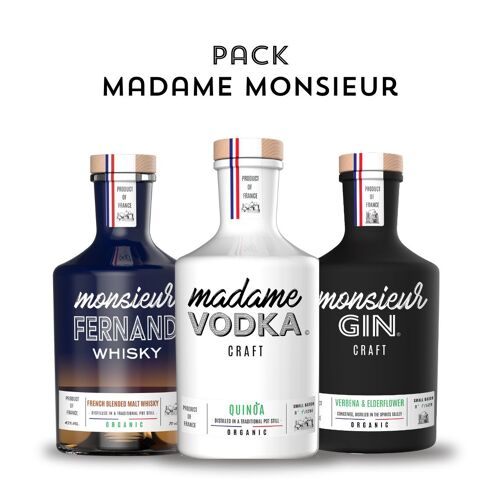 Pack Madame Monsieur - Vodka Gin Whisky