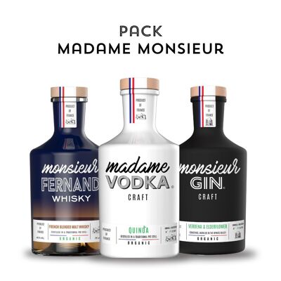 Pack Madame Monsieur - Vodka Ginebra Whisky