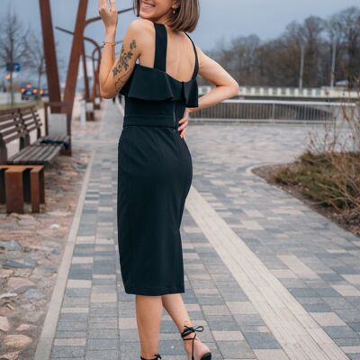 Robe Beckie deux pièces noire perle