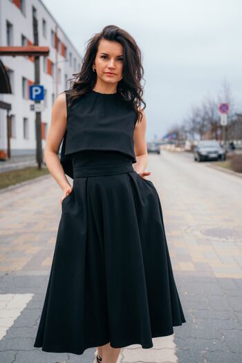 Robe Mae trois pièces noir perle 1