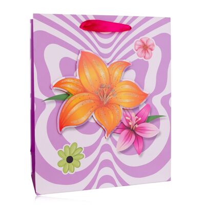 Gift bag with floral pattern SPRING FLOWERS small