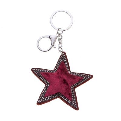 Pendant star with rhinestone velor