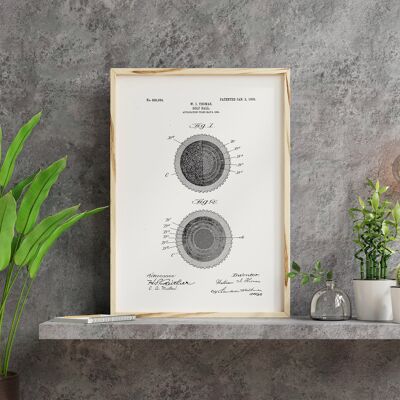 Golf ball patent drawing print