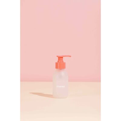 (Pink pump) Refillable toothpaste glass bottle 80 ml